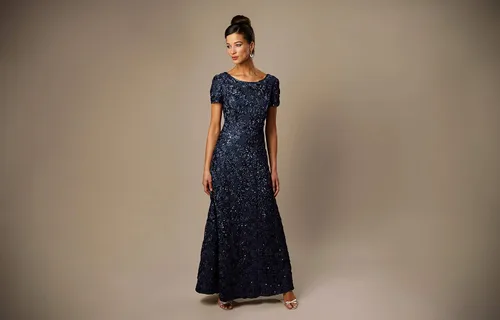 Miniatura 3 de Alex Evenings Vestido pequeño de manga larga para mujer