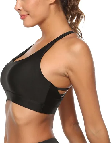 Miniatura 2 de IHGFTRTH Women Fitness Beautiful Hot Sexy Yoga Bra Back Plug Cell Phone Pocket Yoga Bra Sports Bra Cropped Workout Tops
