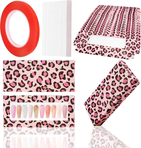 Miniatura 11 de 71 Piezas Caja de Embalaje Vacía de Uñas a Presión 35 Piezas Papeles de Fondo Blanco y 1 Cinta Adhesiva de Doble Cara, Juego de Caja Vacía de Uñas