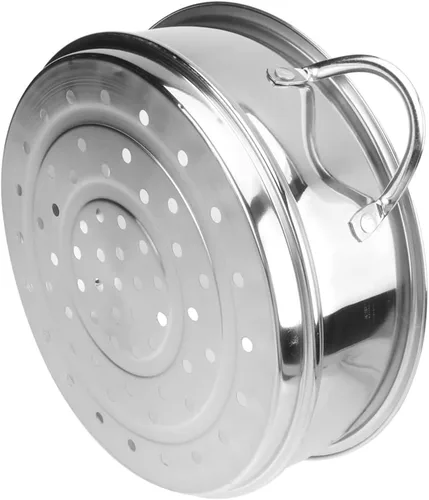 Hemoton Cesta de vapor de acero inoxidable de 11.41 x 9.05 x 2.55 pulgadas, inserto multifuncional para cocinar albóndigas, bollos, verduras,