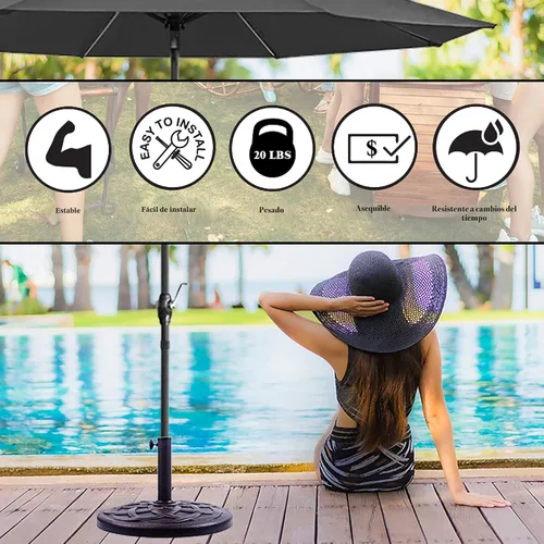 Miniatura 7 de BACKYARD EXPRESSIONS PATIO · HOME · GARDEN 911554 Base para sombrilla de 21 libras, bronce