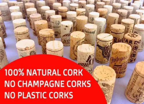 Miniatura 3 de Corchos de vino, grado SUPREMA, nuevos auténticos totalmente naturales, impresos de alta calidad, corcho de grado artesanal, sin circular, uniforme