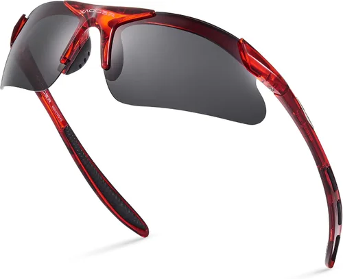 Miniatura 25 de Gafas de sol deportivas polarizadas para niños y niñas, gafas de béisbol y sóftbol, montura TR90 Negro Espejo azul hielo