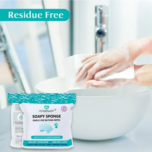 Miniatura 7 de HYGIENJOY Toallitas de limpieza para la piel (75 unidades, 3 paquetes) – Esponja de baño sin enjuague para adultos, extra gruesa, sin residuos