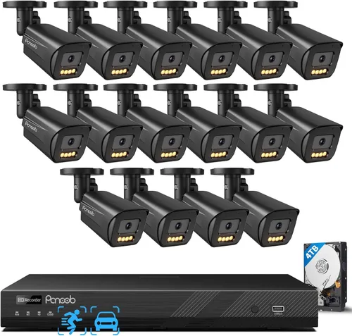 Miniatura 10 de Sistema de cámara de seguridad de 32 canales, 20 cámaras IP PoE de 5 MP, visión nocturna a color inteligente, conversación de audio de 2 vías