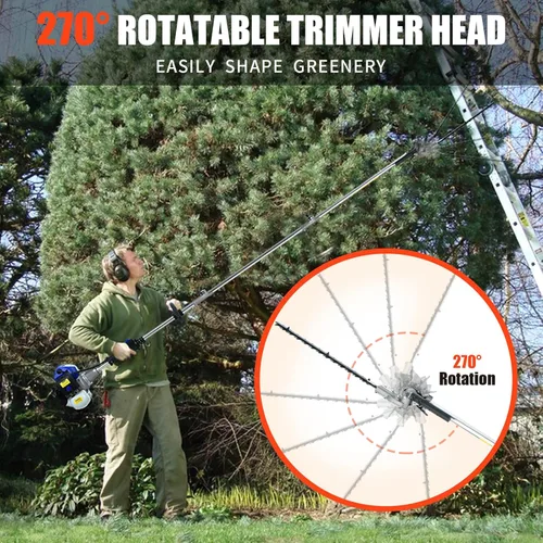 Miniatura 4 de 5 in 1 Gas Hedge Trimmer Weed Eater, 41.5cc 2-Stroke Multi-Function String Trimmer Brush Cutter Pole Saw, Gas Powered Lawn Tool for Grass Trimming