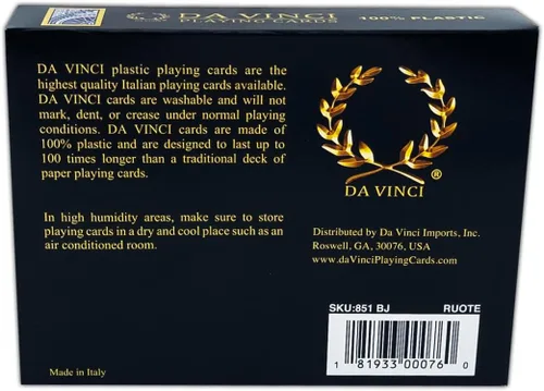 Miniatura 3 de DA VINCI Ruote - Juego de cartas italianas 100% de plástico, 2 cubiertas, tamaño puente, índice grande