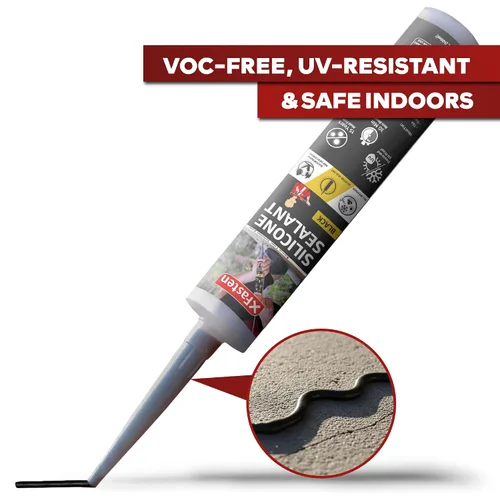 Miniatura 5 de XFasten Cartucho de sellador de silicona negro impermeable, 10.1 onzas (paquete de 4) cartucho de sellador adhesivo de silicona negro para caravana