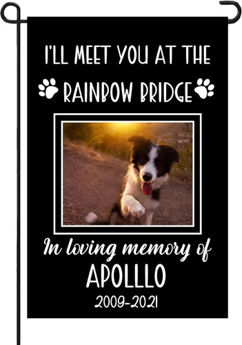 Miniatura 21 de Bandera conmemorativa personalizada para perros, banderas personalizadas con nombre de foto de mascota perdida, conmemoración para perros, Bandera