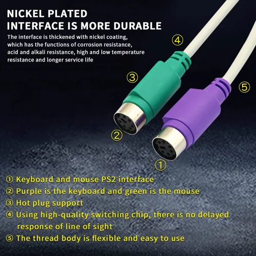 Miniatura 3 de PS/2 to USB Adapter Cable, 4Pack PS2 Female to USB Male Converter Connector Adapter for PC Keyboard