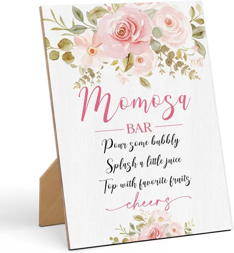 Miniatura 6 de Baby Shower Games a Message from The Bump - Cartel de juego para baby shower, 8 x 11 pulgadas, letrero de juego de madera floral, decoración de mesa