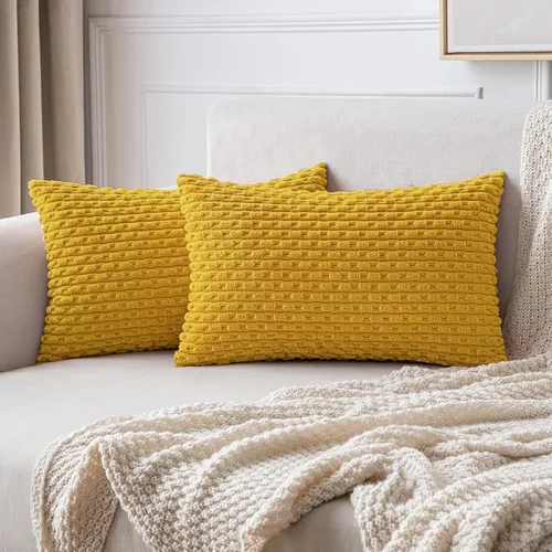 Miniatura 44 de MIULEE - Paquete de 2 fundas de cojín decorativas, modernas y boho, de terciopelo, con textura a rayas, para sofá, cama, sala de estar, decoración