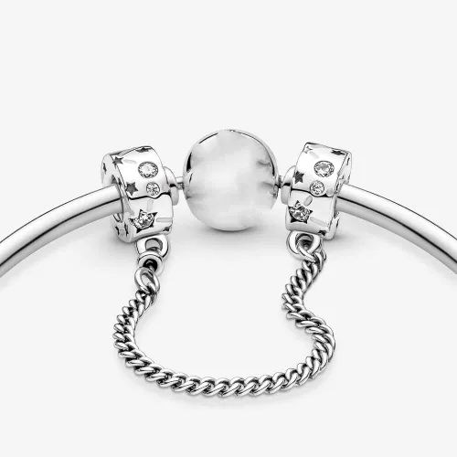 Miniatura 4 de Colgante de cadena de seguridad de estrellas y galaxias de plata de ley 925, joyería para niña, regalos para mujer, pulsera y collar, Plata esterlina