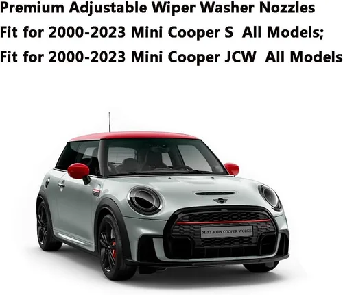 Miniatura 6 de Boquillas de limpiaparabrisas ajustables de alta calidad, sin calefacción, para Mini Cooper S JCW Cabrio Electric Clubman Countryman 2000-2023