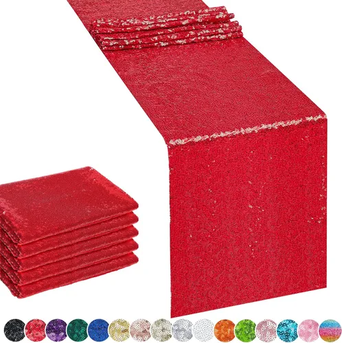 Miniatura 25 de Hahuho - Camino de mesa de lentejuelas con brillantina, para fiestas, bodas, baby shower, despedida de soltera, decoración de eventos