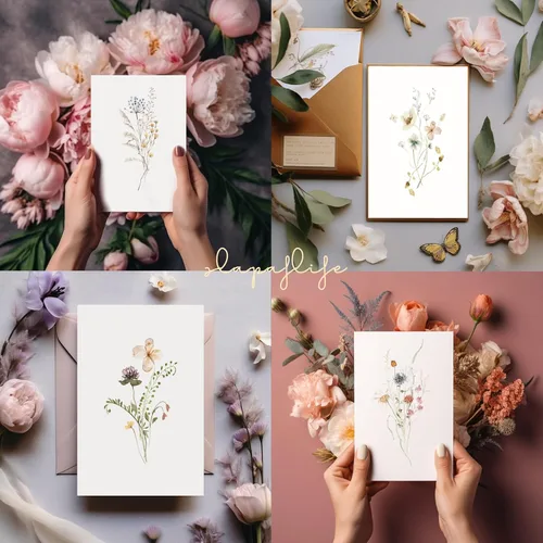 Miniatura 6 de slapaflife Tarjetas en Blanco, Tarjetas de Felicitación en Blanco 10x15 cm, Juego de 40 - Elegantes Tarjetas de Felicitación en Blanco con Diseño