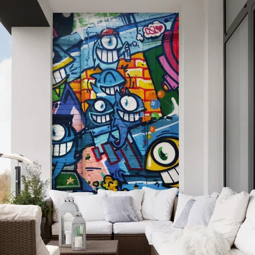 Miniatura 34 de SIGNFORD - Papel tapiz de colorido diseño de graffiti, removible para dormitorio o sala de estar, 100 x 144 pulgadas Graffitis-1911-m04