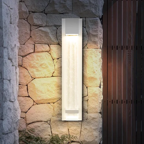Miniatura 28 de ASD Lámpara de pared LED de vidrio burbuja de 24 pulgadas, aplique texturizado para exteriores e interiores 3CCT, impermeable, regulable, Negro