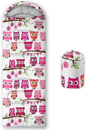 AILONEN Saco de dormir de campamento de dibujos animados para niños y niñas, adultos, ligero e impermeable, 3 estaciones, clima cálido y frío,