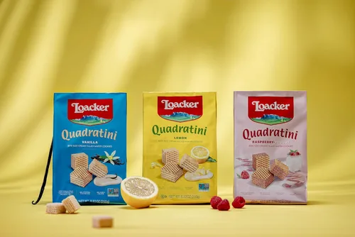 Miniatura 4 de Loacker Quadratini - Paquete grande de galletas de oblea variadas con sabor a frutas - Mezcla de limón, vainilla y yogur de frambuesa - Galletas