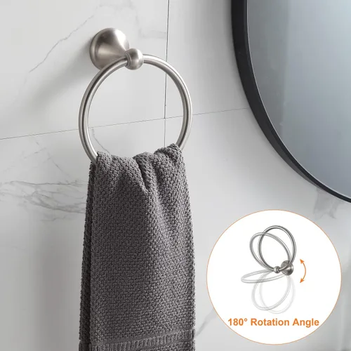Miniatura 4 de BGL Juego de Herrajes de Baño de Níquel Cepillado Ajustables Expandibles Barras para Toallas de Baño Juego de Accesorios de Baño Toalleros 8 Piezas