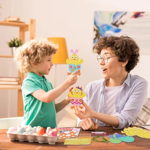 Miniatura 2 de Fennoral Paquete de 12 manualidades de Pascua para niños, haz tu propia espuma de pollo de Pascua, decoración de manualidades y manualidades
