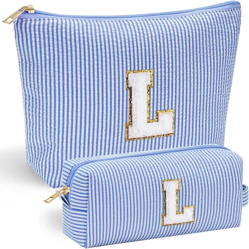 Miniatura 147 de YOOLIFE Regalos del Día de la Madre para mujeres, bolsa de maquillaje con inicial, bolsa de cosméticos, bolsa de maquillaje de viaje, regalos Rosado