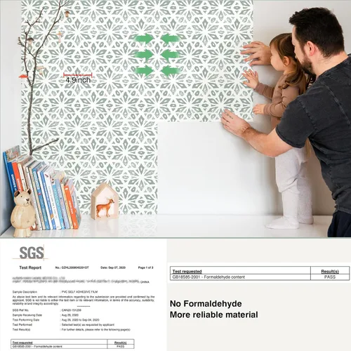 Miniatura 4 de MelunMer Papel tapiz de contacto verde para despegar y pegar, papel de contacto bohemio para armarios, papel tapiz autoadhesivo extraíble