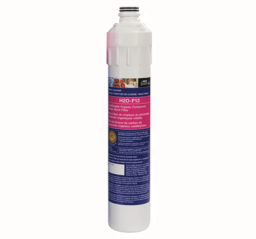 Watts Premier H2O-F13 Cartucho de filtro de carbón de bloque LVOC Pure H2O de repuesto para sistemas de filtración de agua bajo encimera