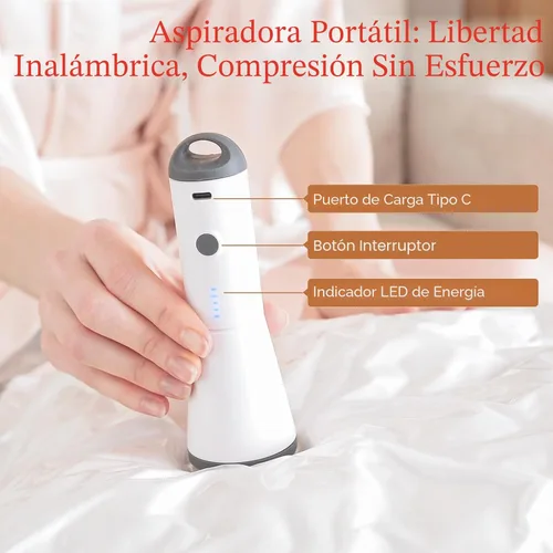 Miniatura 2 de Vacbird Bolsas de Vacío de Viaje con Bomba de Aire Inalámbrica Recargable, Paquete de 12 Bolsas de Almacenamiento al Vacío con Sellado para Ropa