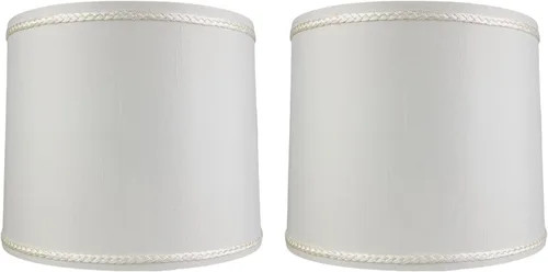 Miniatura 12 de Royal Designs, Inc. HB-641UT-9BG Pantalla de lámpara de tambor poco profundo con tapiz, Uno Fitter, 8 x 9 x 7, beige