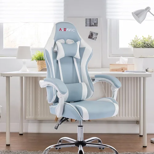 Miniatura 12 de Silla de juegos para adultos, silla ergonómica de respaldo alto para juegos de computadora con reposacabezas y soporte lumbar, color naranja