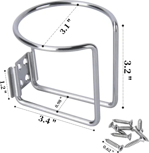 Miniatura 3 de RUR - Soporte universal para bebidas de acero inoxidable para barco, barco, camión, caravana, remolque