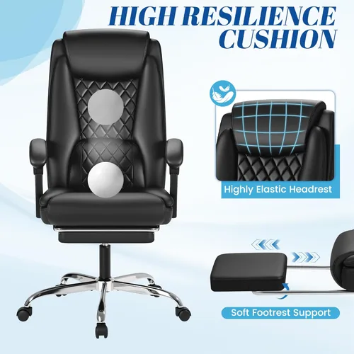 Miniatura 5 de Furmax Silla de oficina con reposapiés, diseño ergonómico de respaldo alto, silla ejecutiva de escritorio para computadora, 400 libras, sillas