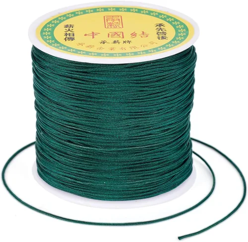 Miniatura 71 de Cordón de nailon trenzado de 150 yardas, cuerda roja de 0.020 in para pulsera, hilo de cuentas de nailon para collar Kumihimo, joyas, borlas