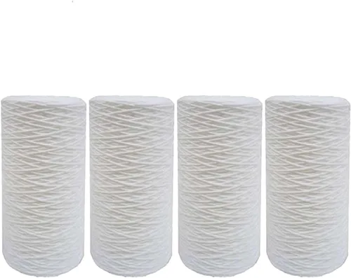 Tier1 Cartucho de repuesto de filtro de agua para sedimentos de polipropileno enrollado de 5 micrones, 10 x 4.5 pulgadas, paquete de 4 unidades,