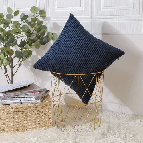 Miniatura 40 de Artscope Fundas de Almohada de Pana a Rayas Acogedoras Súper Suaves Decorativas Cuadradas Fundas de Cojín para Sofá Sillón Dormitorio Decoración