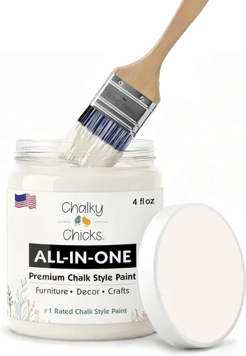 Miniatura 194 de Chalky Chicks - Pintura mate a la tiza, no requiere lijado, 4 onzas líquidas, color gris oscuro (Gun Metal Gray), para muebles, pintura sin Gris