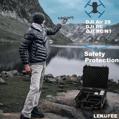 Miniatura 5 de Lekufee Funda rígida impermeable compatible con DJI Air 2S/2, Fly More Combo, DJI RC 2, RC N3/N2/N1 y accesorios (solo funda)