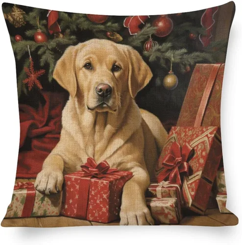 Miniatura 13 de Funda de almohada estampada con retrato de laboratorio de raza de perro amarillo serio, labrador retriever, fundas de cojín amarillas de laboratorio