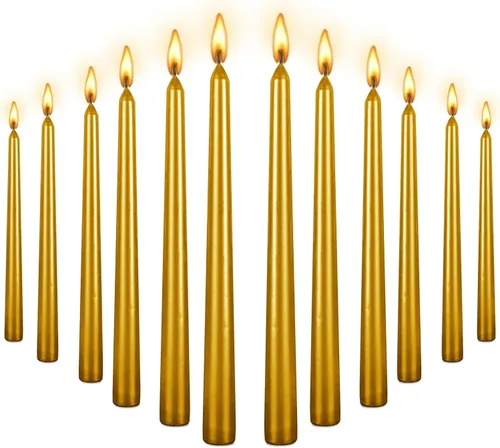 Juego de 12 velas cónicas de 10 pulgadas, velas cónicas que se queman durante 7 horas, palos largos, candelabros altos, cena, boda, Halloween (12