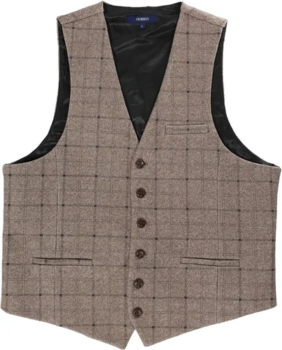 Miniatura 41 de Gioberti Chaleco de tweed formal de 6 botones para hombres