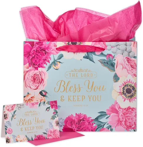 Miniatura 9 de Christian Art Gifts Bolsa de regalo grande de las Escrituras de Paisaje con tarjeta de felicitación y juego de papel de seda para niños: cada