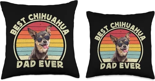 Miniatura 3 de Black Chihuahua Dad Father Dog Lover Tees Best Chihuahua - Almohada retro para hombre, diseño de chiwawa, para perros, papá, 16 x 16 pulgadas