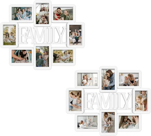 Miniatura 9 de Jerry & Maggie Marco de fotos familiar de 8 aperturas de 4 x 6 marcos para decoración de pared familiar, marcos de fotos de PVC para galería