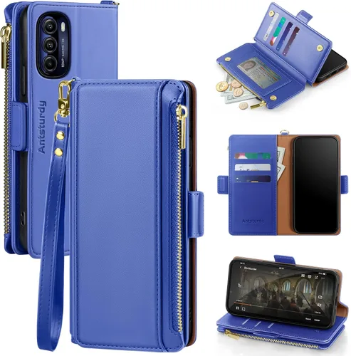 Miniatura 14 de Antsturdy Funda compatible con Motorola Moto G Stylus 5G 2022 con tarjetero para mujeres y hombres, funda para teléfono con bloqueo RFID, piel