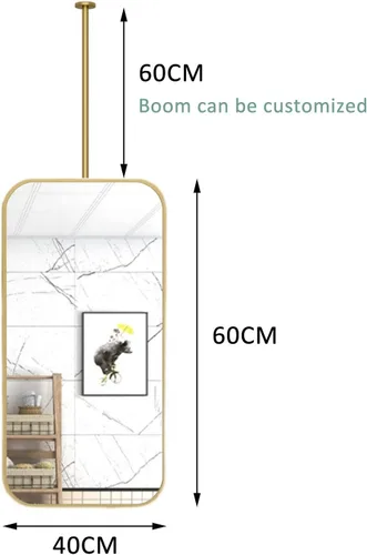 Miniatura 2 de Espejo rectangular cuadrado montado en el techo, moderno espejo de maquillaje de baño, transparente y práctico para dormitorio, sala de estar