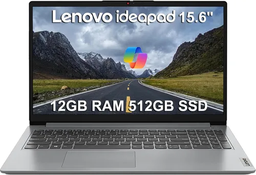 Lenovo IdeaPad 1i - Laptop HD de 15.6 pulgadas (12 GB de RAM, SSD de 512 GB + eMMC de 128 GB, Microsoft Office 365, Intel Celeron N4500) para