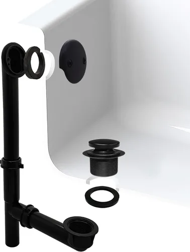 Miniatura 3 de Westbrass 593144-62 Kit de drenaje de residuos de baño con punta tubular de 1-1/2 pulgadas, color negro mate, paquete de 1