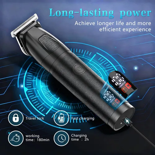 Miniatura 3 de Bomxin Cortadora de barba para hombres, 6 en 1, inalámbrica, impermeable, eléctrica, para bigote, cuerpo y cara, kit de aseo todo en uno